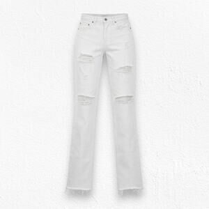GRLFRND Karolina Distressed High Rise Straight Jeans You Know Im No Good Size 24